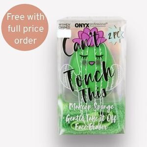 FREE NWT Onyx 2 Piece Make Up Sponge & Face Eraser Cloth Gift‎ Set